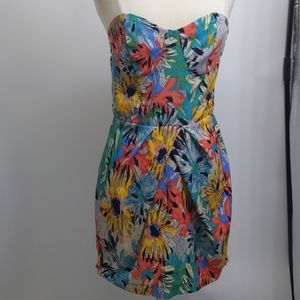 A is for Audrey strapless floral-print dress-sz S